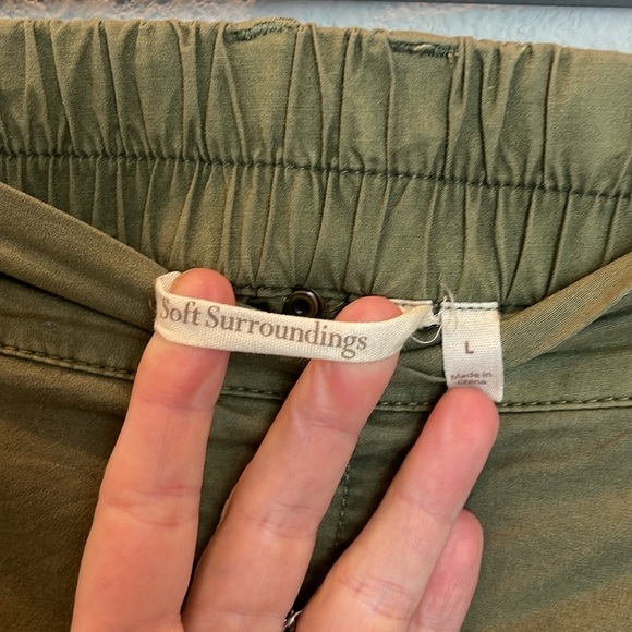 Soft Surroundings Cotton Cargo Style Crop Trouser Size Large - Picture 4 of 7
